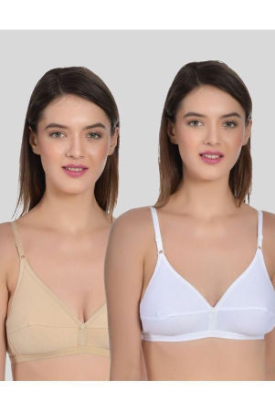 aimly-white-cotton-non-padded-womens-t-shirt-bra-pack-of-2-none