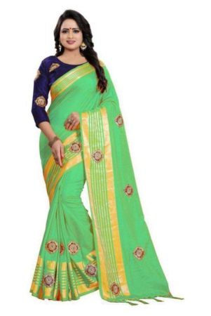 ofline-selection-greenblue-silk-saree