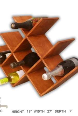 barish-wine-bottle-holder-handcrafted-with-rubberwood-hold-8-bottles-i-table-top-rack-stand-for-wine-bottle-i-18-x-27-x-7-inches