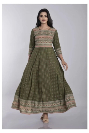 kbz-green-cotton-blend-womens-anarkali-kurti-m