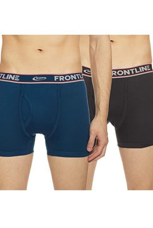 Rupa Frontline Men's Cotton Solid Innerwear Trunk (Pack of 2, Multicolor) (Non Returnable)
