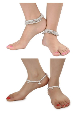 aanyacentric-silver-anklets-pack-of-4-silver