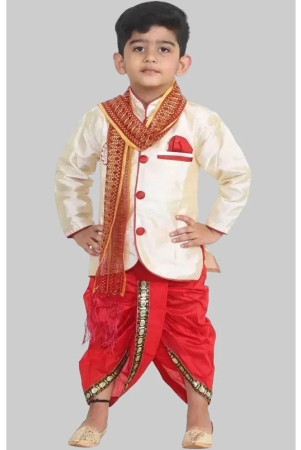 coxxup-beige-silk-boys-dhoti-kurta-set-pack-of-1-none