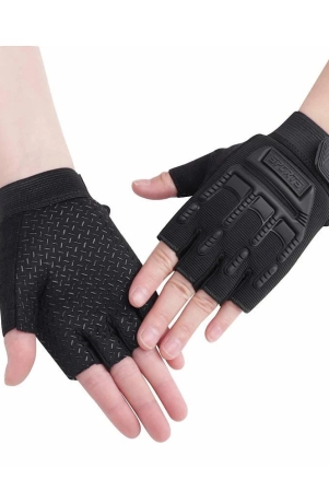 zaysoo-black-nylon-mens-biker-gloves-pack-of-1-black