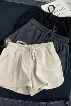 Summer Loose Shorts Women Fashion Casual Fitness Shorts-Grey / S