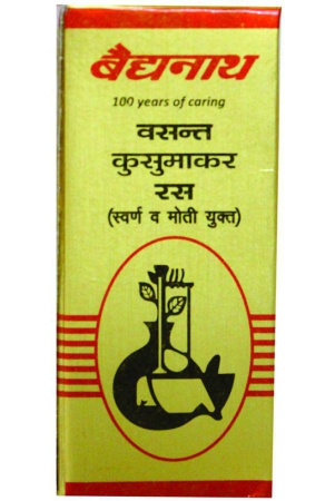 Baidyanath Vasant Kusumakar Ras (With Gold & Pearl), Aids In Sugar Balance - 10 Tablets