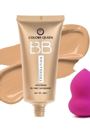 colors-queen-bb-oil-free-waterproof-foundation-natural-almonds-with-beauty-blender