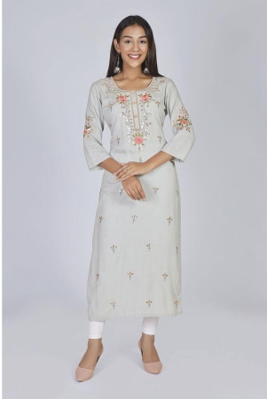 AMIRAS INDIAN ETHNICWEAR - Grey Rayon Womens Stitched Salwar Suit ( ) - 3XL