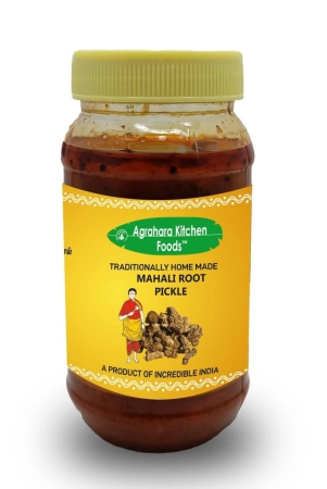 agrahara-kitchen-foods-mahani-root-pickle-sarsaparilla-root-traditional-south-indian-style-kamal-kakdi-achaar-homemade-maa-ke-haath-se-banaya-hua-achar-lotus-stem-root-pickle-300gm