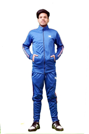 NVA Men's Gym, Yoga, Sports, Running Active Wear Regular Fit Color Block Tracksuit Set With Zipper Pockets