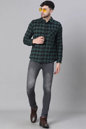 oxolloxo-relaxed-buffalo-checked-spread-collar-cotton-casual-shirt