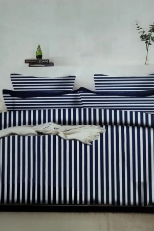 stripe-queen-size-bedsheet-and-pillow-covers-blue