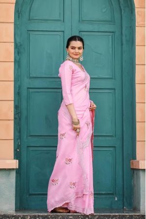 fabulous-pink-color-cotton-saree