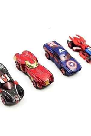 kiddie-galaxia-mini-metal-car-for-kids-avenger-car-pack-of-4-mini-racers-series-diecast-cars-suitable-for-children-movie-vehicle-racing-cars-for-competition-and-story-play-multicolor