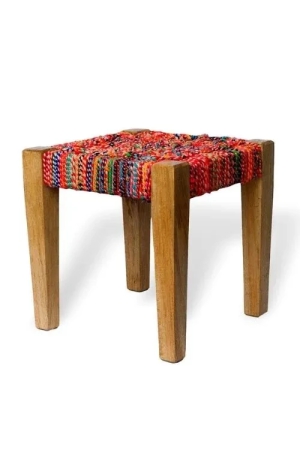 savitri-textile-waste-wooden-stool