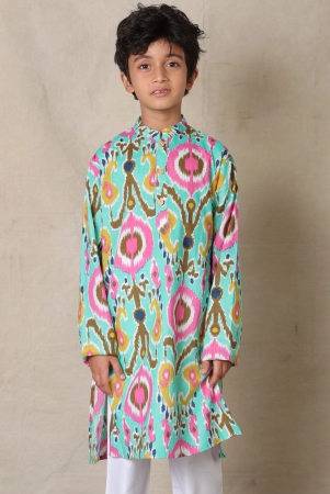 aqua-ikat-printed-pure-cotton-kurta-aqua-9-10-years-1n-aqua