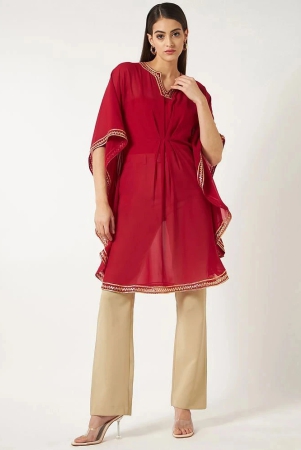 pannkh-red-georgette-womens-kaftan-kurti-pack-of-1-none