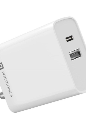 Portronics - Type C 3.1A Wall Charger - White