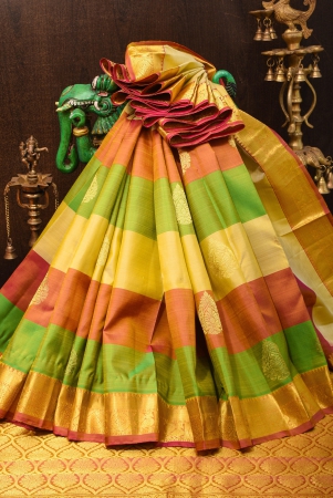 exquisite-paalum-pazhamum-classic-kanjeevaram-multicolor-saree-with-zari-border-silk-mark-certified