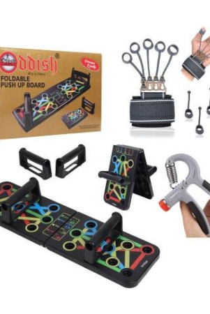 oddish-push-up-board-system-15-in-1-and-hand-grip-and-finger-gripper-combo-pack-fitness-accessory-kit-grey