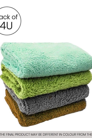 HOMETALES Multicolor 240 GSM Microfiber Cleaning Cloth For Automobile Car accessories (Pack Of 4) 40x40 cms