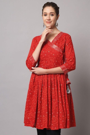 kbz-red-cotton-womens-angrakha-kurti-pack-of-1-none