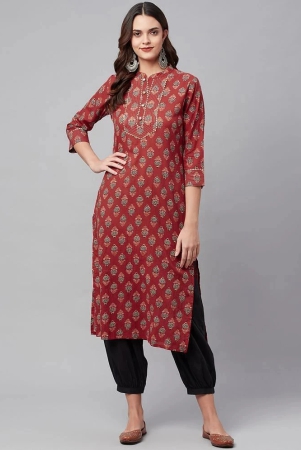 divena-red-cotton-womens-straight-kurti-pack-of-1-none