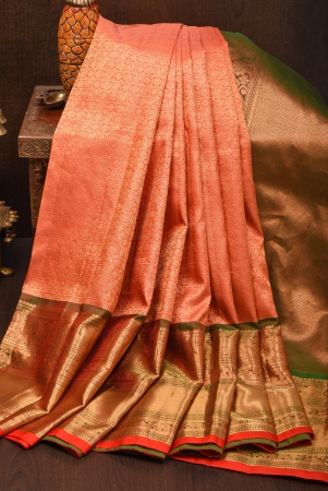 pink-brocade-exquisite-gadwal-pure-silk-saree-with-full-body-annapakshigeometric-and-mandala-grid-designs-silk-mark-certified