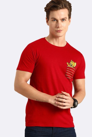 bewakoof-red-cotton-regular-fit-mens-t-shirt-pack-of-1-none