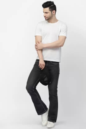 non-stretchable-boot-cut-men-boot-leg-mid-rise-black-jeans