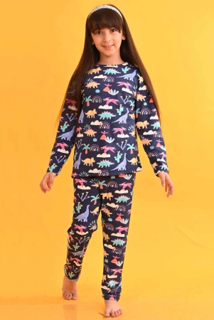 dinosaur-rainbow-long-sleeves-girls-pyjama-set-blue-5-6-years-2n-pink