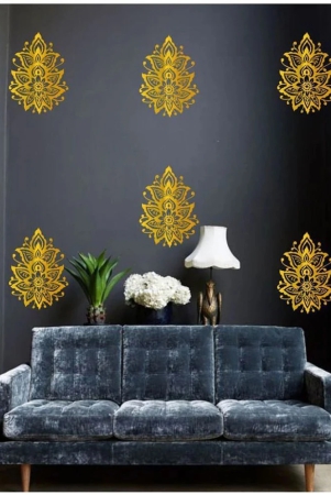 decor-villa-pooja-vinyl-gold-wall-sticker-pack-of-6