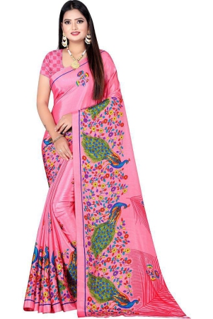 leelavati-pink-crepe-saree-with-blouse-piece-pack-of-1-pink