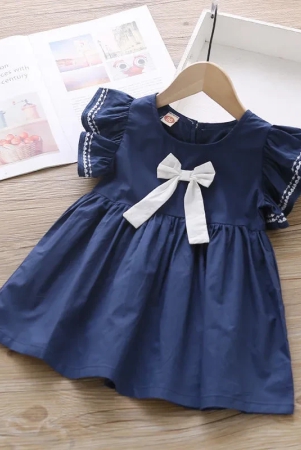 a-line-ruffled-sleeve-dress-navy-blue-3-to-4-years