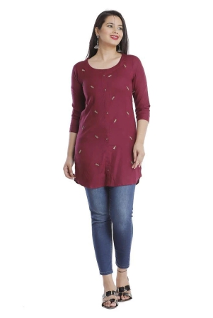 jc4u-maroon-viscose-womens-straight-kurti-xl