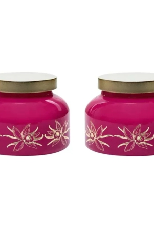 yera-viviana-760-ml-glass-storage-jar-with-metallic-lid-set-of-2-pcs-pink