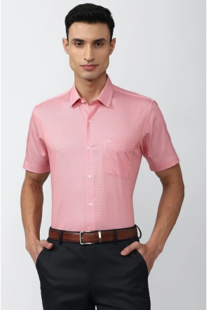Men Pink Regular Fit Formal Half Sleeves Formal Shirt
