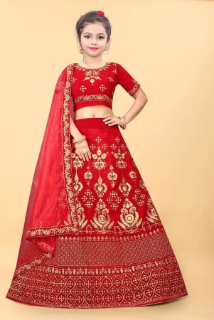 apnisha-red-velvet-girls-lehenga-choli-set-pack-of-1-none