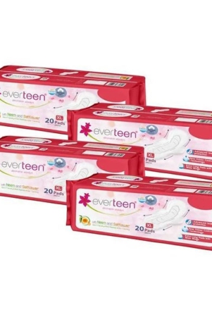 everteen-xl-cottony-soft-sanitary-pads-neem-safflower-80pcs-sanitary-pad-pack-of-4