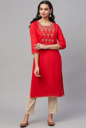 amiras-indian-ethnicwear-red-rayon-womens-straight-kurti-pack-of-1-none