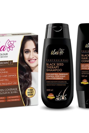 Iba Henna Based Hair Colour + Black Seed Shampoo + Conditioner - Combo