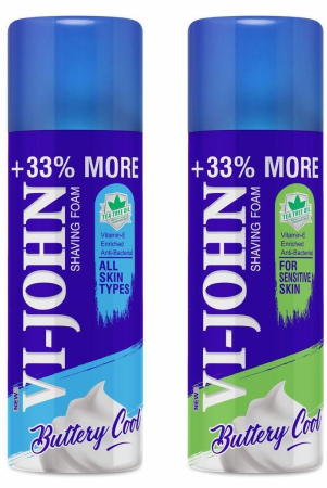 VI-JOHN All Skin Type Shaving Foam 400ml & Sensitive Skin Type Shaving Foam 400ml