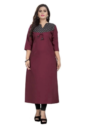 rangrasiya-maroon-cotton-straight-kurti-m