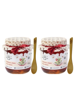 farm-naturelle-wild-berry-sidr-flower-wild-forest-jungle-honey100-purerawnaturalunprocessedunheatedlab-testedglass-bottle-700gm75gm-extrawooden-spoons-x-2-sets