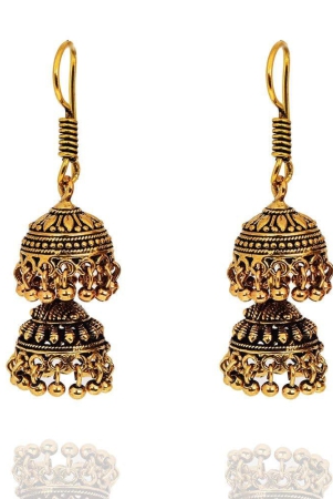 abhaah-handcrafted-antique-golden-oxidised-double-layered-jhumki-with-pearls-for-women-and-girls