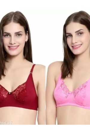 kiran-enterprises-pack-of-2-lace-non-padded-womens-everyday-bra-multicolor-none