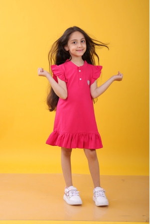 SILVER HEART PINK RUFFLE DRESS - PINK-10-12 YEARS / 1N / PINK