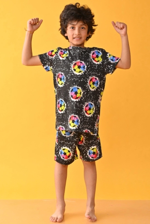 football-black-sleepwear-short-set-black-2-3-years-2n-black