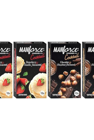 manforce-cocktail-condoms-combo-strawberry-vanilla-chocolate-hazelnut-pack-of-4-x-10-pcs-40-condoms-condom-set-of-4-40-sheets