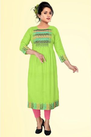 haya-fashion-lime-green-rayon-womens-straight-kurti-pack-of-1-none